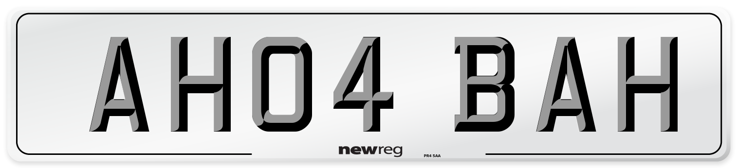 AH04 BAH Number Plate from New Reg